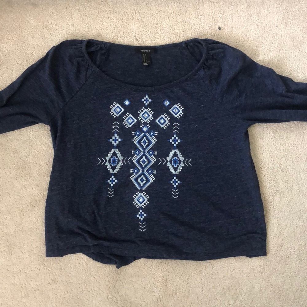 Forever 21 Embroidered Blouse